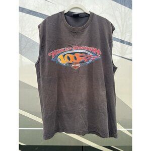 Vintage Y2K 2003 Harley Davidson sleeveless muscle tank Marion Indiana XL biker